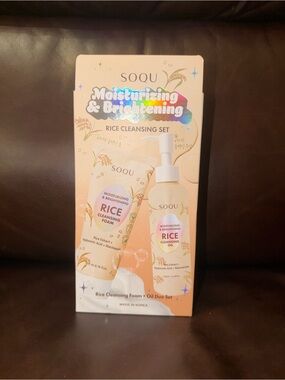 SOQU Rice Cleansing Set Moisturizing Brightening Foam + Oil K Beauty